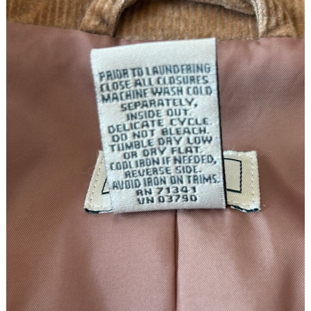 L.L. Bean Corduroy Jacket Women's Dark Tan 3 Button Pockets Blazer Size 10 Reg - Picture 8 of 9